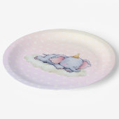 Cute Sleeping Elephant Baby Shower Paper Plates Pappteller (Schrägansicht)
