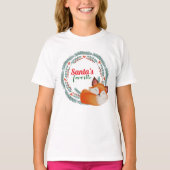 Cute Sleeping Fox Christmas T-Shirt (Vorderseite)