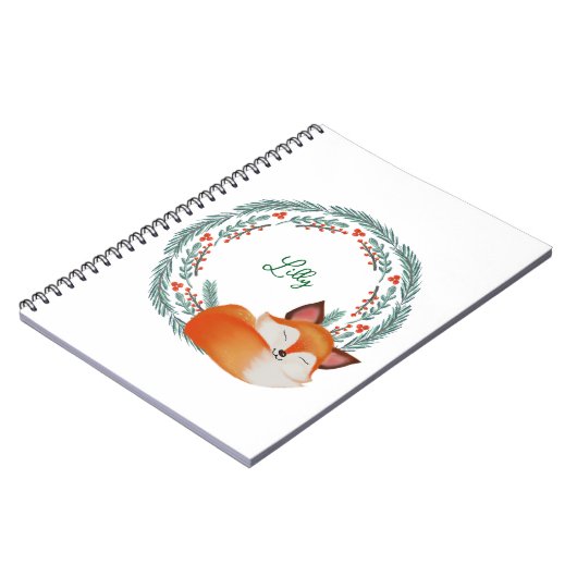 Cute Sleeping Fox Personalized Notizblock (Linke Seite)