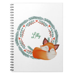 Cute Sleeping Fox Personalized Notizblock