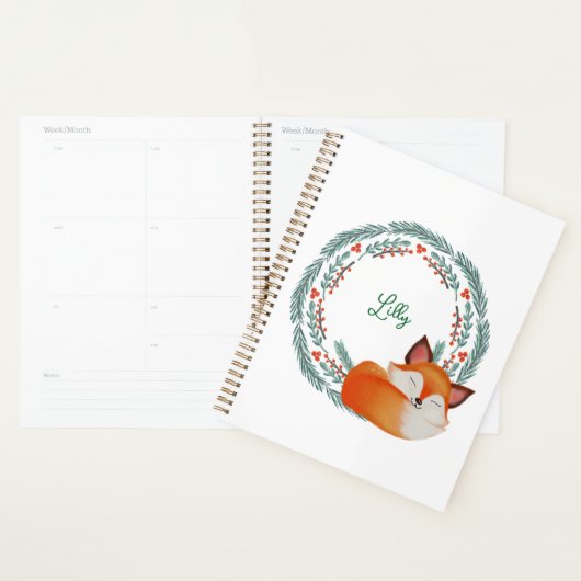 Cute Sleeping Fox Personalized Planer (Anzeige)