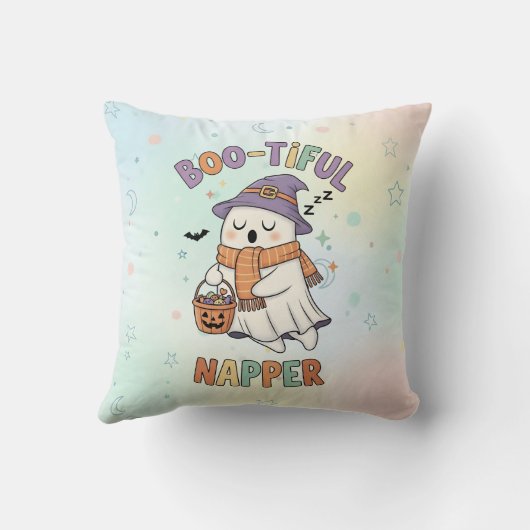 Cute Sleeping Halloween Witch Napper Ghost Kissen (Rückseite)