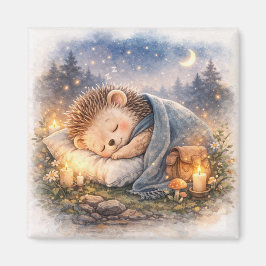 Cute Sleeping Hedgehog  Fridge Magnet
