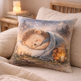 Cute Sleeping Hedgehog Kids Room & Nursery Kissen