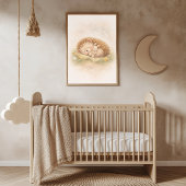 Cute Sleeping Hedgehog Neutral Kids Room Poster