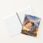 Cute Sleeping Hedgehog Personalized Kids Journal Notizblock (Innenseite)