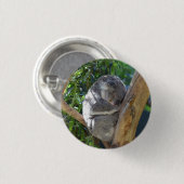 Cute Sleeping Koala in Tree Button (Vorne & Hinten)