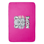 Cute Sleeping Koala “Nope” Funny Cartoon Badematte (Vorderseite Vertikal)