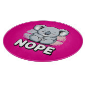 Cute Sleeping Koala “Nope” Funny Cartoon Schneidebrett (Ecke)