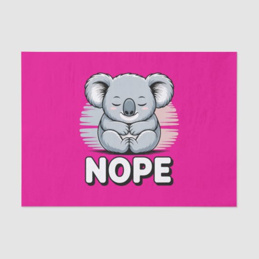 Cute Sleeping Koala “Nope” Funny Cartoon Seidenpapier (Vorderseite)