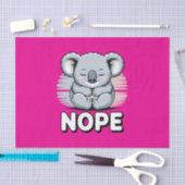 Cute Sleeping Koala “Nope” Funny Cartoon Seidenpapier (Handwerk)