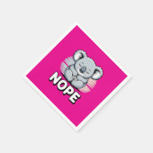 Cute Sleeping Koala “Nope” Funny Cartoon Serviette (Ecke)