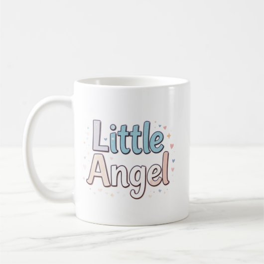 Cute Sleeping Little Angel Hugging a Heart Mug Kaffeetasse (Links)