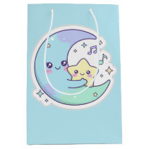Cute Sleeping Moon & Stars Baby Blue Ramadan Gift 