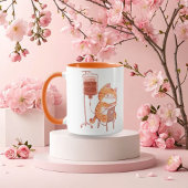 Cute Sleeping Orange Cat Coffee Mug funny orange Tasse