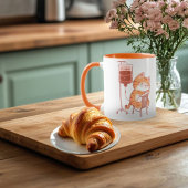 Cute Sleeping Orange Cat Coffee Mug funny orange Tasse
