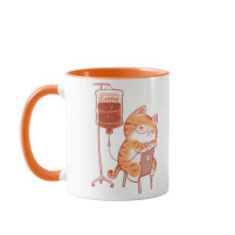 Cute Sleeping Orange Cat Coffee Mug funny orange