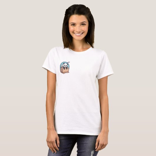 Cute Sleeping Panda Cartoon Vector T-Shirt (Vorne ganz)