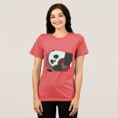 Cute Sleeping Panda Illustration Red T-Shirt Adora Tri-Blend Shirt (Vorderseite voll)