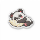 Cute Sleeping Panda with Pillow Aufkleber (Vorderseite)