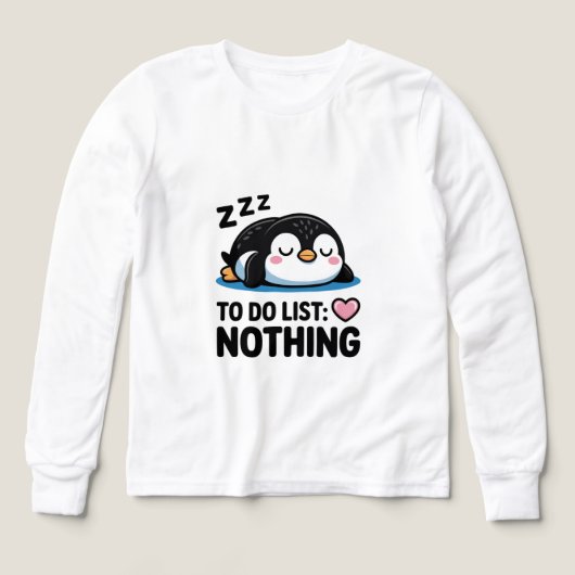 cute sleeping penguin, to do list nothing (Design Vorderseite)