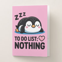 cute sleeping penguin, to do list nothing