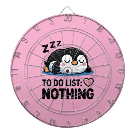cute sleeping penguin, to do list nothing dartscheibe (vorne)