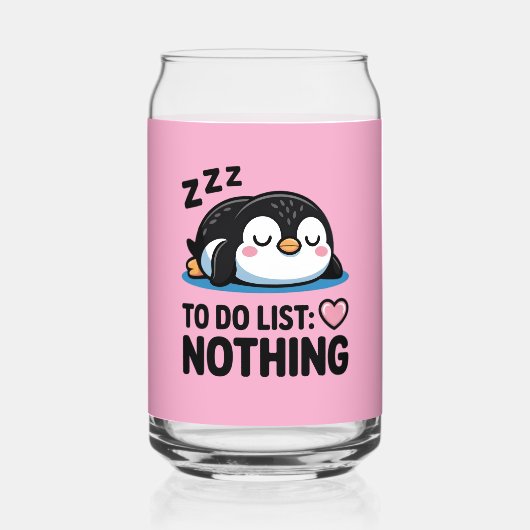 cute sleeping penguin, to do list nothing dosenglas (Vorderseite)