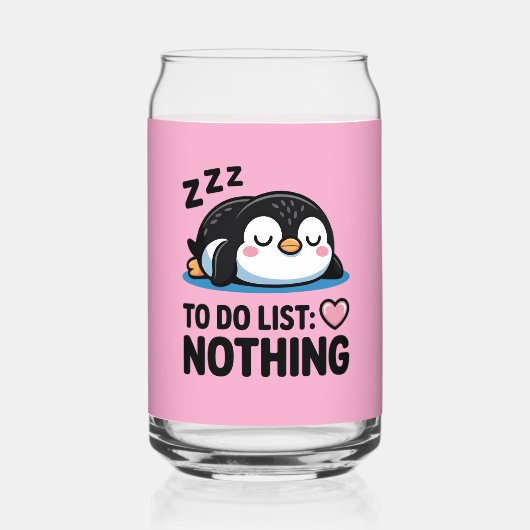 cute sleeping penguin, to do list nothing dosenglas (Rückseite)