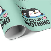 cute sleeping penguin, to do list nothing geschenkpapier (Rolleneckpunkt)
