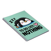cute sleeping penguin, to do list nothing notizblock (Rechte Seite)