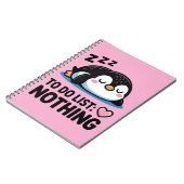 cute sleeping penguin, to do list nothing notizblock (Linke Seite)