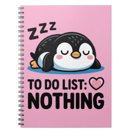 cute sleeping penguin, to do list nothing notizblock