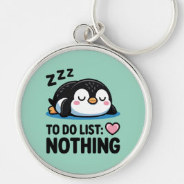 cute sleeping penguin, to do list nothing schlüsselanhänger