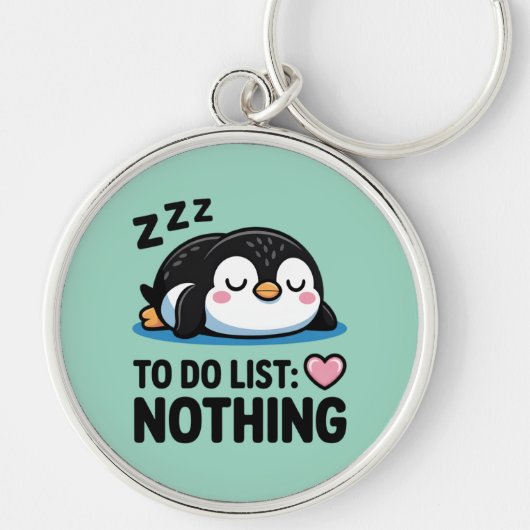cute sleeping penguin, to do list nothing schlüsselanhänger (Vorne)