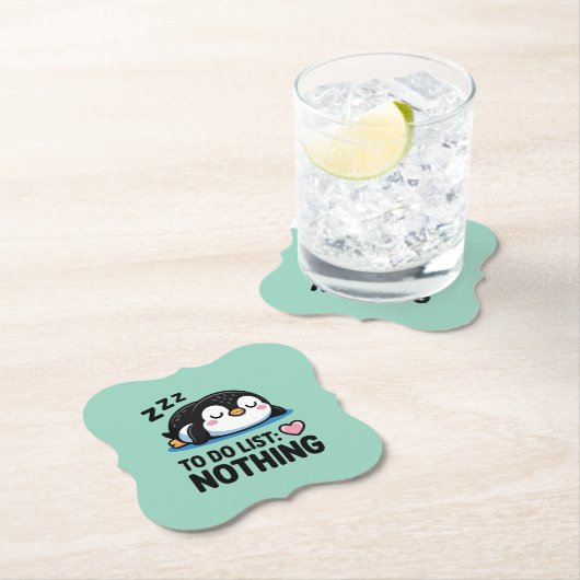 cute sleeping penguin, to do list nothing untersetzer (Vor Ort)