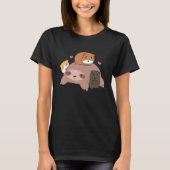 Cute Sleeping Sloth Loves Guinea Pigs for pet love T-Shirt (Vorderseite)