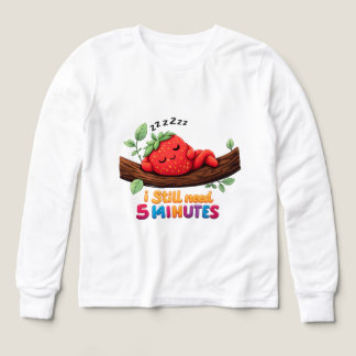 Cute Sleeping Strawberry Girls’ Long Sleev tshirt