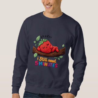 Cute Sleeping Strawberry Men’s Crewneck Sweatshit Sweatshirt