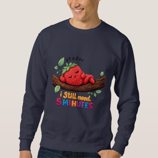 Cute Sleeping Strawberry Men’s Crewneck Sweatshit Sweatshirt (Vorderseite)