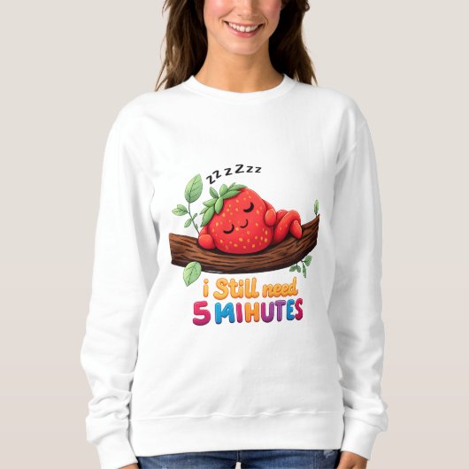 Cute Sleeping Strawberry – Women’s Crewneck Sweats Sweatshirt (Vorderseite)