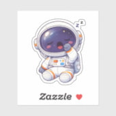 Cute Sleepy Astronaut Sticker Kawaii Space Chibi (Blatt)
