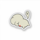 Cute Sleepy Blob Ghost Sticker (Vorderseite)
