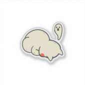 Cute Sleepy Blob Ghost Sticker (Vorderseite)