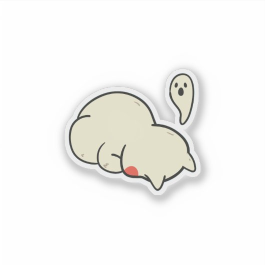 Cute Sleepy Blob Ghost Sticker (Vorderseite)