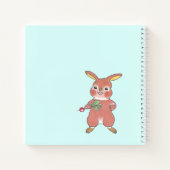 Cute Sleepy Bunny blue Square Custom Notebook Notizblock (Rückseite)