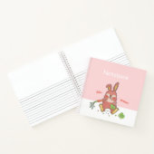 Cute Sleepy Bunny Pink Square Custom Notebook Notizblock (Innenseite)