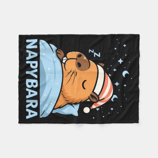 Cute Sleepy Capybara Funny Napybara Pajamas Fleecedecke (Vorderseite (Horizontal))