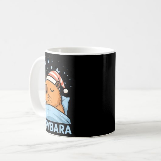 Cute Sleepy Capybara Funny Napybara Pajamas  Kaffeetasse (Vorderseite Links)