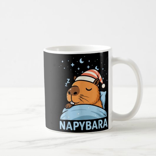 Cute Sleepy Capybara Funny Napybara Pajamas Kaffeetasse (Rechts)